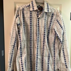Men’s Robert Graham button down shirt with detailed cuff